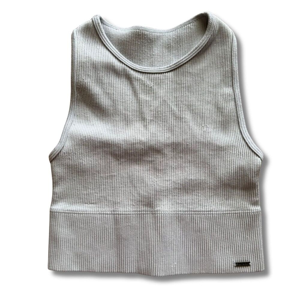 Hollister Gilly Hicks Ribbed Racerback Sports Bra – Gray, XS